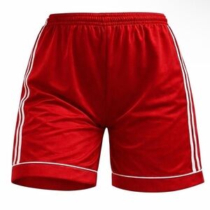 Adidas Red Gym Shorts with White Stripes